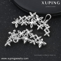 28605 Xuping moda flor multi piedra joyería de plata mujeres boho pendiente pendientes clip pendientes